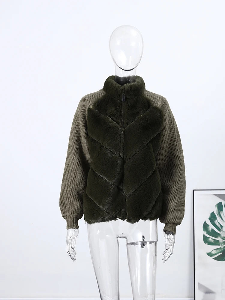 Faux Fur Plush Short Coat