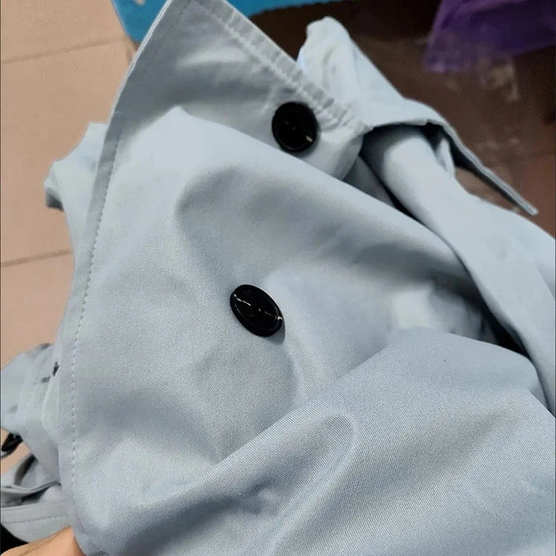 coats Korean Blue Gabardina